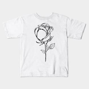 Flower Line Art Kids T-Shirt